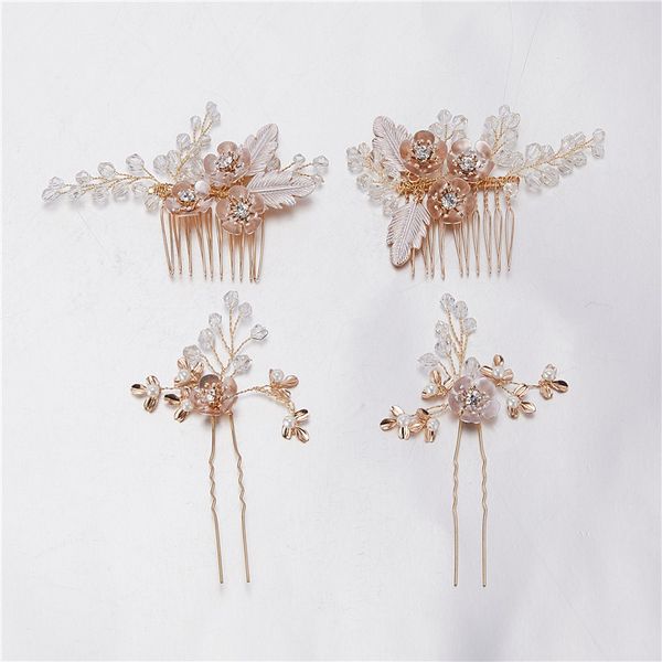 delicate rose gold floral wedding hair combs pins bridal leaf headpiece handmade crystal women hair jewelry accessories, Golden;silver
delicate rose gold floral wedding hair combs pins bridal leaf headpiece handmade crystal women hair jewelry accessories, Golden;silver
