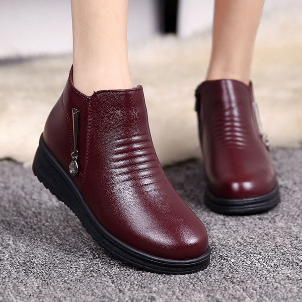velvet warm snow boots ankle shoes women mom microfiber waterproof pu leather wedges boots female winter shoes, Black
velvet warm snow boots ankle shoes women mom microfiber waterproof pu leather wedges boots female winter shoes, Black