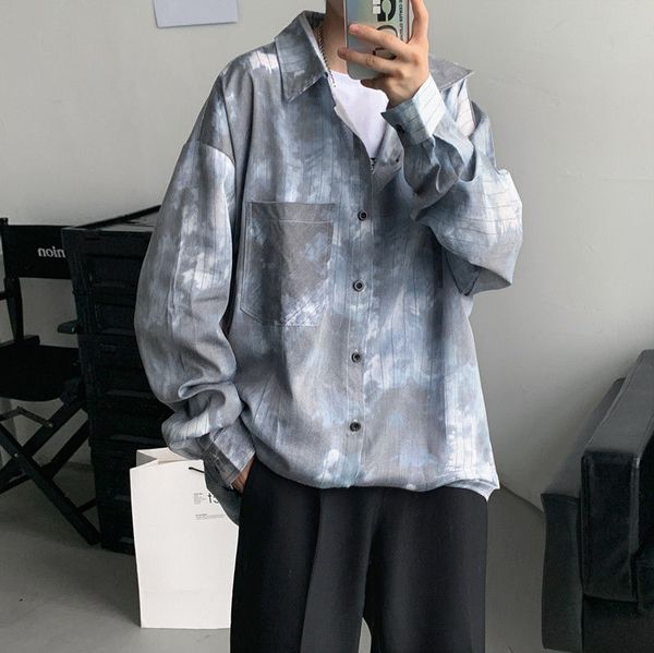 autumn korean tie-dye shirt men's fashion retro casual shirts mens streetwear loose long-sleeved shirt men dress -2xl, White;black
autumn korean tie-dye shirt men's fashion retro casual shirts mens streetwear loose long-sleeved shirt men dress -2xl, White;black