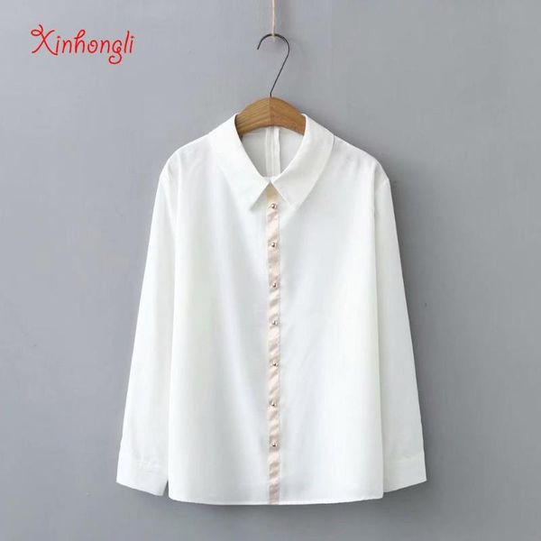 plus size beading button chiffon women pullovers blouse 2020 new spring autumn office ladies back zipper white shirts female top 
plus size beading button chiffon women pullovers blouse 2020 new spring autumn office ladies back zipper white shirts female top