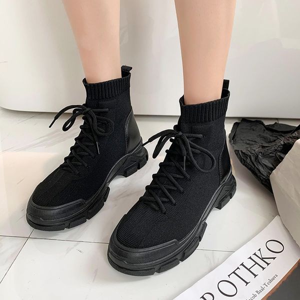 platform leisure shoes 2020 casual women knit sock boots ankle boots nice fashion slip on comfortable woman lace up, Black
platform leisure shoes 2020 casual women knit sock boots ankle boots nice fashion slip on comfortable woman lace up, Black
