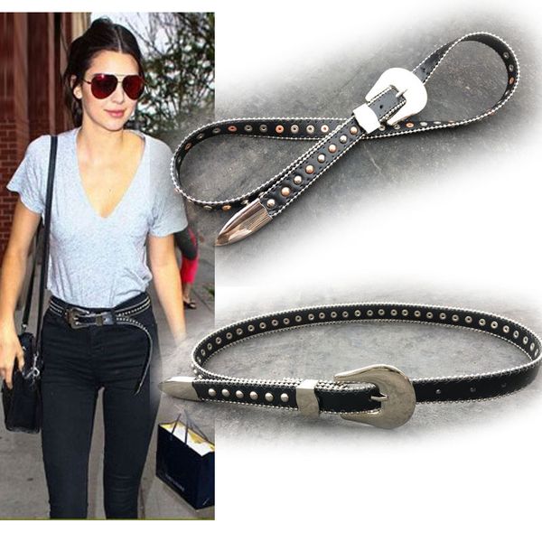 street beat metal belt decorative belt rivet beaded black fashion wild jeans waist accessories, Black;brown
street beat metal belt decorative belt rivet beaded black fashion wild jeans waist accessories, Black;brown