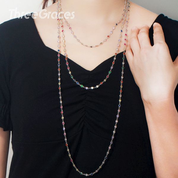 chokers threegraces round rainbow cz crystal long chain necklace ladies party fashion jewelry accessories pn105, Golden;silver
chokers threegraces round rainbow cz crystal long chain necklace ladies party fashion jewelry accessories pn105, Golden;silver