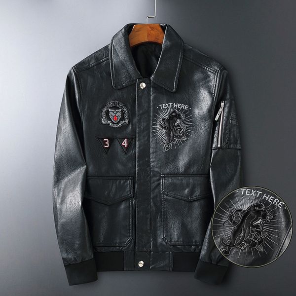 2020 paragraph leather coat men's light luxury european embroidery men's lapel autumn coat pu leather jacket men's fashion br, Black;brown
2020 paragraph leather coat men's light luxury european embroidery men's lapel autumn coat pu leather jacket men's fashion br, Black;brown