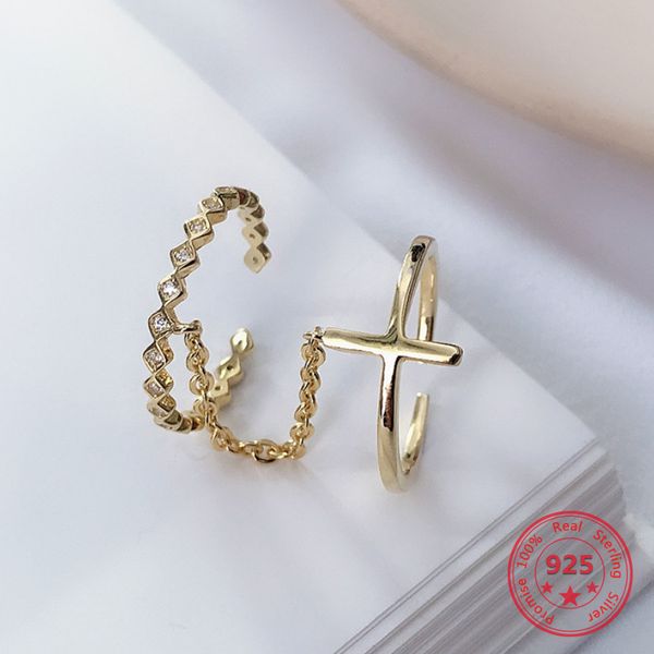 new style silver 925 jewelry for women inlaid zircon ring simple fashion chic gold link double rings silver jewellery, Golden;silver
new style silver 925 jewelry for women inlaid zircon ring simple fashion chic gold link double rings silver jewellery, Golden;silver