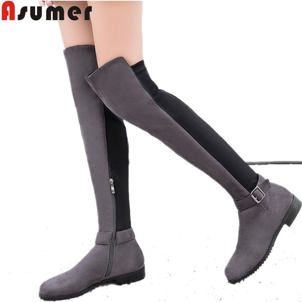 asumer 2020 fashion over the knee boots round toe zip flock buckle low heels long boots lady shoes autumn winter big size, Black
asumer 2020 fashion over the knee boots round toe zip flock buckle low heels long boots lady shoes autumn winter big size, Black