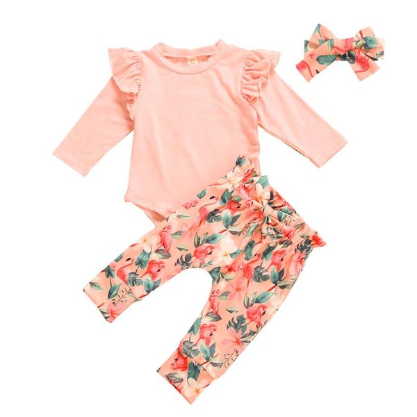2020 newborn girls boys fashion outfits infant long sleeve round neck ruffle romper floral bow trousers headband set 3 pcs, White
2020 newborn girls boys fashion outfits infant long sleeve round neck ruffle romper floral bow trousers headband set 3 pcs, White
