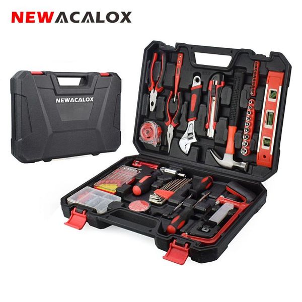 newacalox 110pc hand tool set socket wrench digital test pencil with plastic toolbox storage case household repair hand tool kit
newacalox 110pc hand tool set socket wrench digital test pencil with plastic toolbox storage case household repair hand tool kit