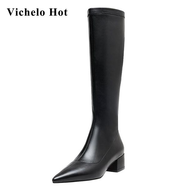boots vichelo equestrian microfiber plus size korean catwalk pointed toe thick med heel zipper gorgeous knee high l1f5, Black
boots vichelo equestrian microfiber plus size korean catwalk pointed toe thick med heel zipper gorgeous knee high l1f5, Black