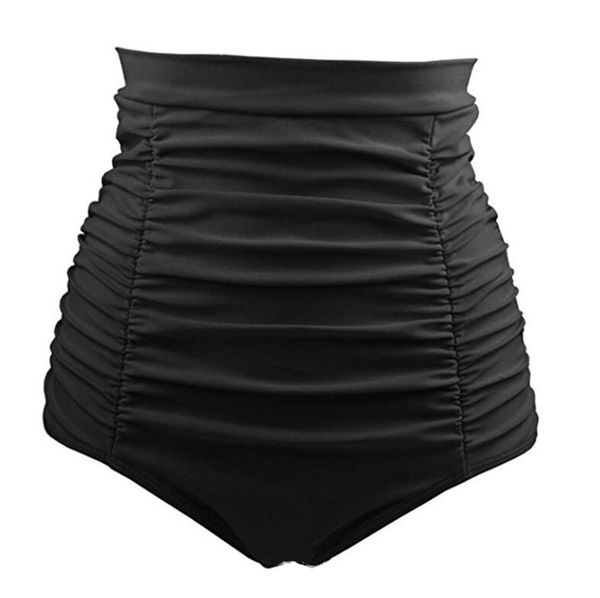 bikini swimming trunks european and american solid color retro pleated high waist shorts swim shorts new, White;black
bikini swimming trunks european and american solid color retro pleated high waist shorts swim shorts new, White;black
