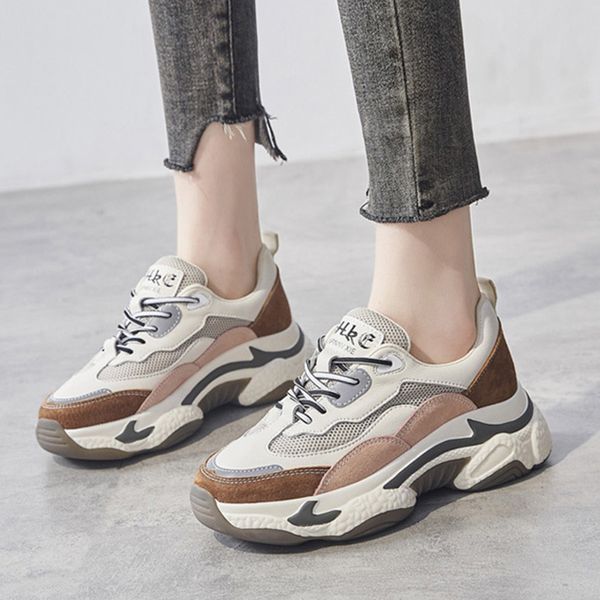 spring clunky sneakers women daddy shoes genuine leather women shoes breathable mesh thick sole woman sneakers yx2157, Black
spring clunky sneakers women daddy shoes genuine leather women shoes breathable mesh thick sole woman sneakers yx2157, Black