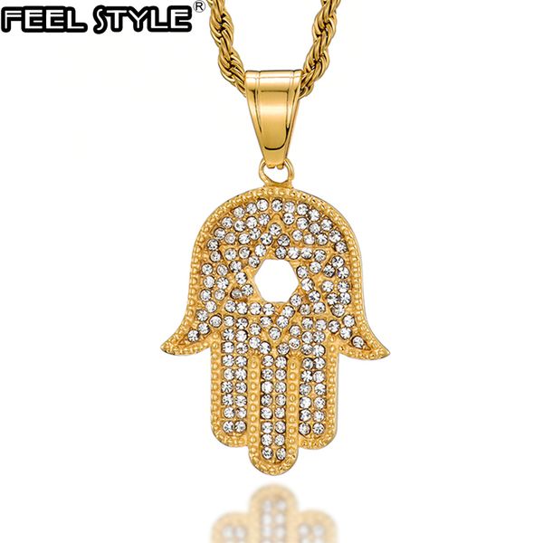 pendant necklaces hip hop bling iced out jewish star god hand amulet stainless steel fatima palm & pendants for men jewelry, Silver
pendant necklaces hip hop bling iced out jewish star god hand amulet stainless steel fatima palm & pendants for men jewelry, Silver