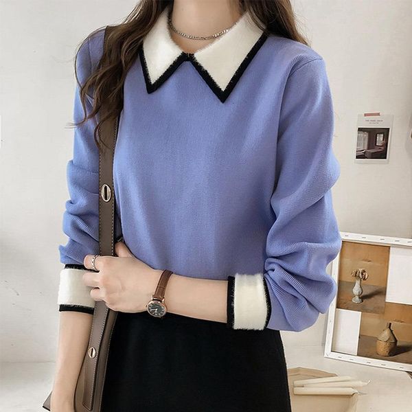 doll collar sweater women's head new temperament fashion color matching knit bottoming shirt women drop shipping, White;black
doll collar sweater women's head new temperament fashion color matching knit bottoming shirt women drop shipping, White;black
