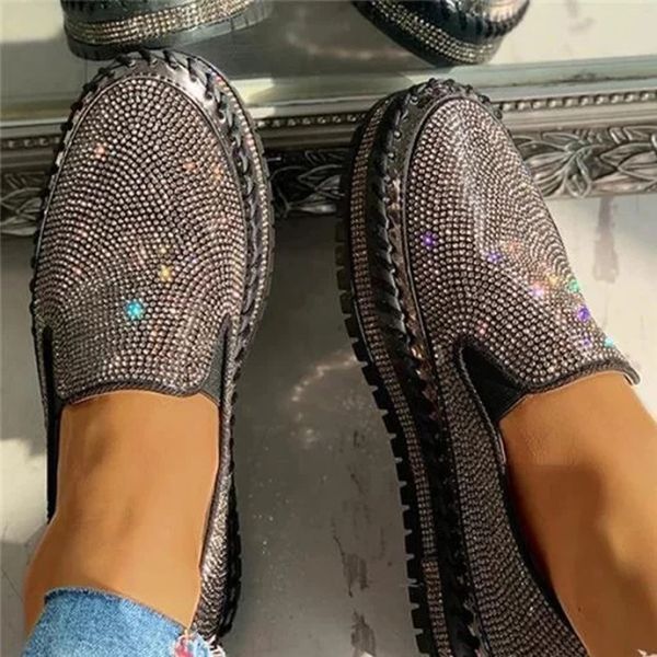 luxury women loafers spring autumn fashion shining rhinestone flat platform women sneakers casual shoes black/silver hsj
luxury women loafers spring autumn fashion shining rhinestone flat platform women sneakers casual shoes black/silver hsj