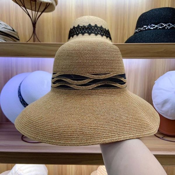 2020 new elegant women wide brim straw hats foldable travel cloche fedoras sun hat beach hat ladies kuntucky, Blue;gray
2020 new elegant women wide brim straw hats foldable travel cloche fedoras sun hat beach hat ladies kuntucky, Blue;gray