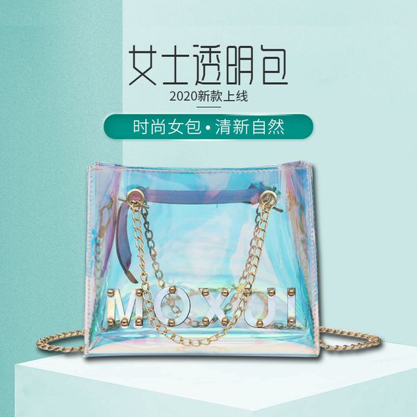 new transparent handbag laser gel bag mass chain shoulder bag spring and summer over-the-shoulder
new transparent handbag laser gel bag mass chain shoulder bag spring and summer over-the-shoulder