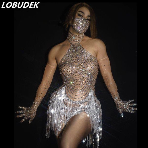 shining silver rhinestones sleeveless nude mesh transparent tassel bodysuit elastic skinny fringe latin dance leotard stage wear, Black;white
shining silver rhinestones sleeveless nude mesh transparent tassel bodysuit elastic skinny fringe latin dance leotard stage wear, Black;white
