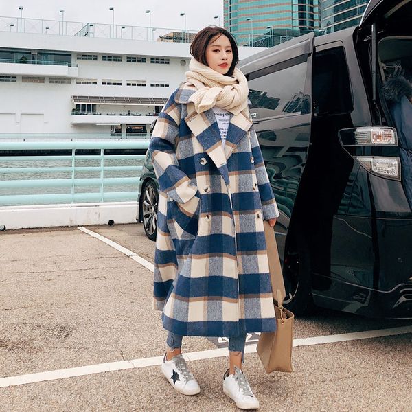 fashion classic plaid women wool coat 2020 new long woolen full sleeve lapel ladies jacket autumn winter casaco feminino f2208, Black
fashion classic plaid women wool coat 2020 new long woolen full sleeve lapel ladies jacket autumn winter casaco feminino f2208, Black