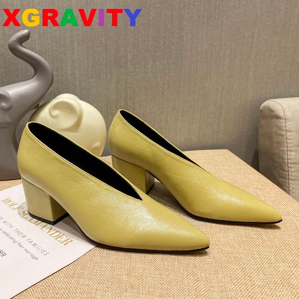 xgravity new autumn high heel shoes elegant chunky high heeeled pumps pointed toe evening shoes women v cut shoesc324, Black
xgravity new autumn high heel shoes elegant chunky high heeeled pumps pointed toe evening shoes women v cut shoesc324, Black