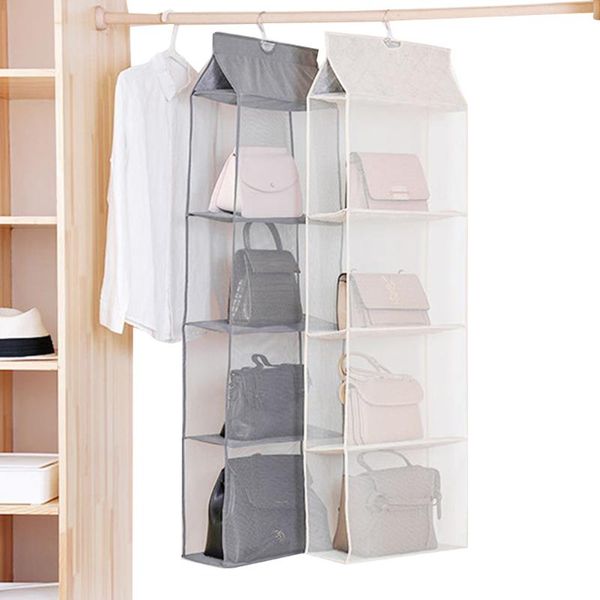 2/3/4 compartments handbag organizer, hanging storage holder with hook foldable dust shield
2/3/4 compartments handbag organizer, hanging storage holder with hook foldable dust shield