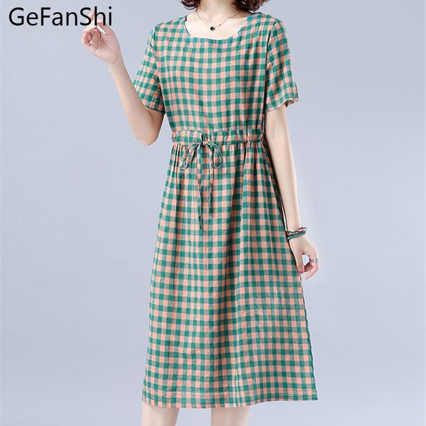 new 2020 summer dress fashion women plaid dress loose cotton linen short sleeves office ladies dresses plus size, Black;gray
new 2020 summer dress fashion women plaid dress loose cotton linen short sleeves office ladies dresses plus size, Black;gray