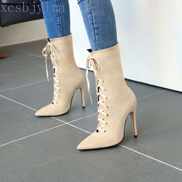 boots winter pointed high-heel cross strap fashion women's party leopard beige plus size 34-48, Black
boots winter pointed high-heel cross strap fashion women's party leopard beige plus size 34-48, Black
