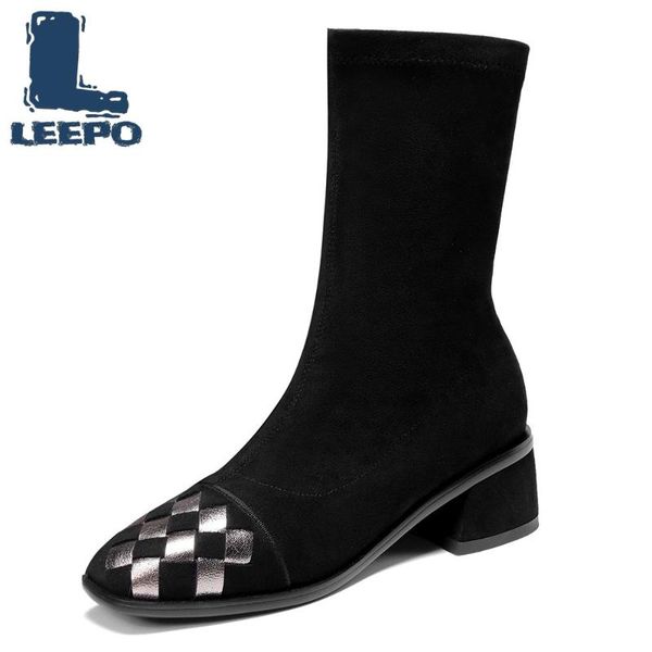 mid-calf boots for women sheepskin stretch knitted female checkered luxury shoes spring autumn thick boots woman, Black
mid-calf boots for women sheepskin stretch knitted female checkered luxury shoes spring autumn thick boots woman, Black