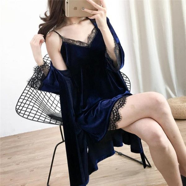 women's sleepwear women nightdress lace robe set winter autumn elegant female 2 pcs kimono bathrobe gown casual 2021, Black;red
women's sleepwear women nightdress lace robe set winter autumn elegant female 2 pcs kimono bathrobe gown casual 2021, Black;red