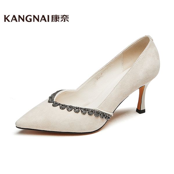 kangnai high heels shoes women kid suede wedding party slip on fashion elegant pumps pointed toe ladies shoes, Black
kangnai high heels shoes women kid suede wedding party slip on fashion elegant pumps pointed toe ladies shoes, Black