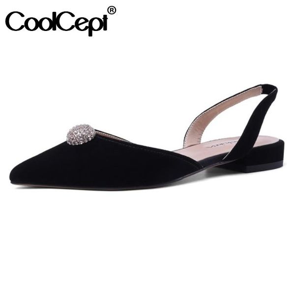 coolcept real leather sandals for women pointed toe flat heel slip on shoes crystal summer elegant ladies footwear size 33-40, Black
coolcept real leather sandals for women pointed toe flat heel slip on shoes crystal summer elegant ladies footwear size 33-40, Black