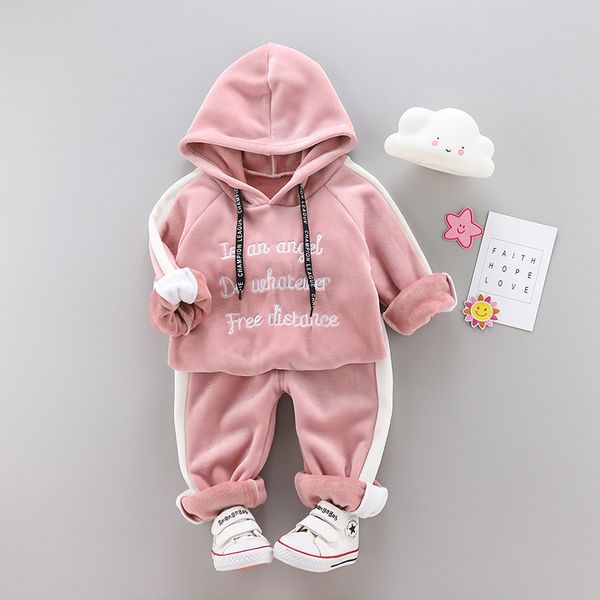 baby autumn and winter new warm velvet suitboy and girl double-sided velvetchildren's letter print hooded sweater two-piece suit, White
baby autumn and winter new warm velvet suitboy and girl double-sided velvetchildren's letter print hooded sweater two-piece suit, White