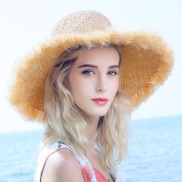 lady raffia straw hat girls summer sunscreen hats wide brim female lafite sun caps sunscreen beach hats adjust a111, Blue;gray
lady raffia straw hat girls summer sunscreen hats wide brim female lafite sun caps sunscreen beach hats adjust a111, Blue;gray