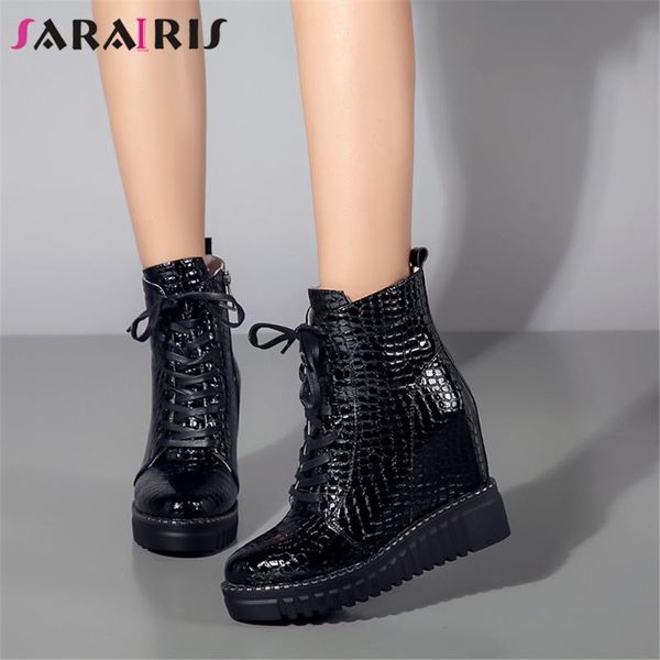 sarairis nwe fashion female 2020 cross tied daily boots genuine leather boots women pointed toe height increasing shoes woman, Black
sarairis nwe fashion female 2020 cross tied daily boots genuine leather boots women pointed toe height increasing shoes woman, Black