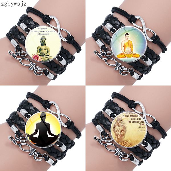 for child glass cabochon jewelry with multilayer black leather bracelet bangle buddha inspirational, Golden;silver
for child glass cabochon jewelry with multilayer black leather bracelet bangle buddha inspirational, Golden;silver