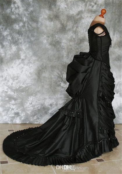 beaded gothic victorian bustle prom gown with train vampire ball masquerade halloween black evening bridal dress steampunk goth 19th century, Black;red
beaded gothic victorian bustle prom gown with train vampire ball masquerade halloween black evening bridal dress steampunk goth 19th century, Black;red