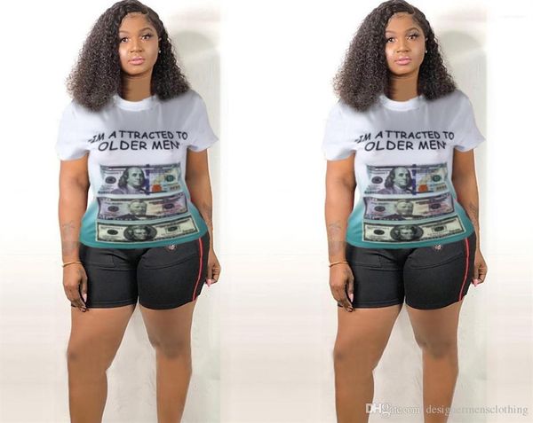 crew neck short sleeve fashion feamle clothing plus size casual apparel womens summer designer dollars print tshirts, White
crew neck short sleeve fashion feamle clothing plus size casual apparel womens summer designer dollars print tshirts, White
