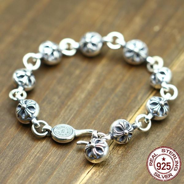 100% s925 sterling silver bracelet personality fashion retro punk style cross bead shape to send a gift of love 2018 hot, Black
100% s925 sterling silver bracelet personality fashion retro punk style cross bead shape to send a gift of love 2018 hot, Black