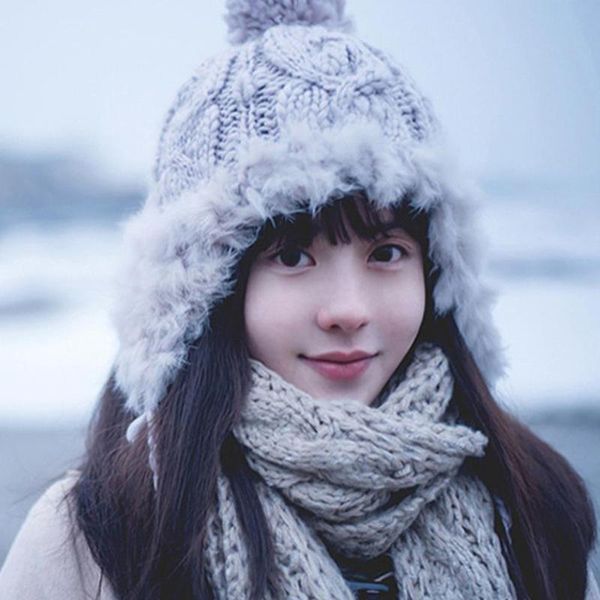 missky autumn winter lady women beanies knitting hat ear protection hair solid color warm hat female caps, Blue;gray
missky autumn winter lady women beanies knitting hat ear protection hair solid color warm hat female caps, Blue;gray