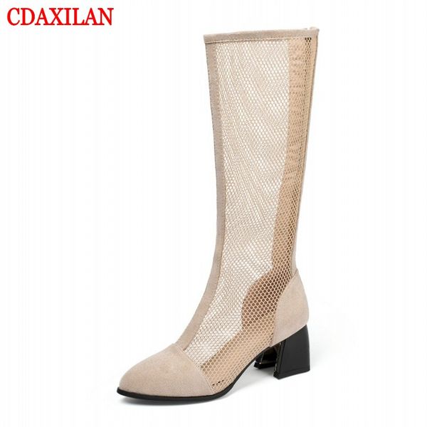 cdaxilan new to knee-high boots women breathable mesh suede thick-heels back zipper motorcycle boots fit to wear spring summer, Black
cdaxilan new to knee-high boots women breathable mesh suede thick-heels back zipper motorcycle boots fit to wear spring summer, Black