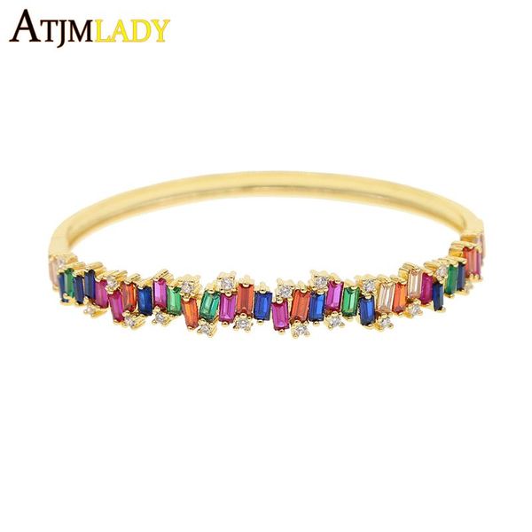 2020 summer trendy rainbow jewelry gold color plated baguette firework cz women lady gorgeous elegance luxury bangle bracelet, Black
2020 summer trendy rainbow jewelry gold color plated baguette firework cz women lady gorgeous elegance luxury bangle bracelet, Black