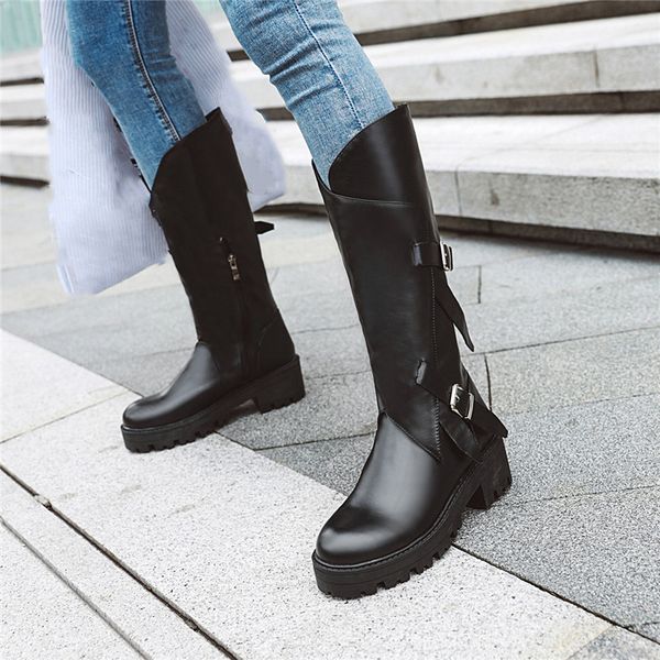 ymechic 2020 fashion chunky block heels women shoes autumn buckle strap platform mid calf ride boots female shoes black brown
ymechic 2020 fashion chunky block heels women shoes autumn buckle strap platform mid calf ride boots female shoes black brown