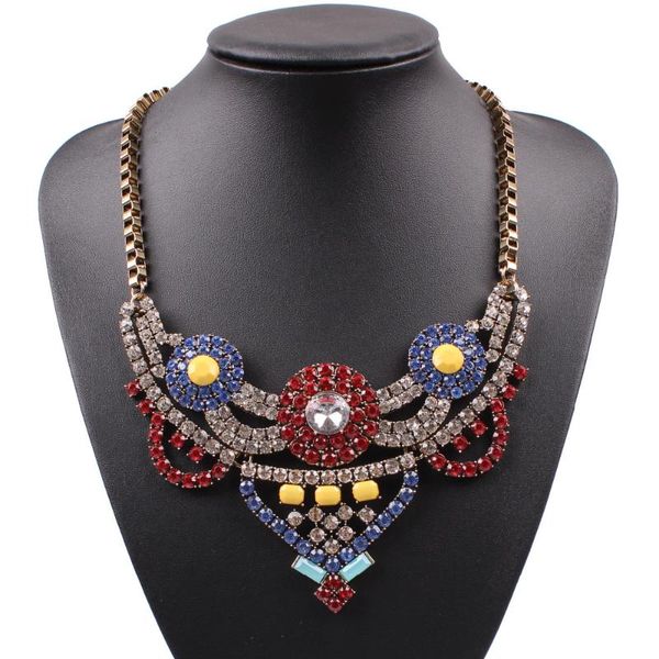 new arrival design fashion colorful crystal necklace jewelry chain big pendant chunky statement accessories for girls, Silver
new arrival design fashion colorful crystal necklace jewelry chain big pendant chunky statement accessories for girls, Silver