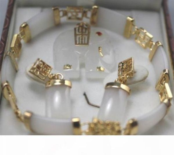 ювелирные изделия белого нефрита ожерелье серьги браслет комплект + цепь, Black
ювелирные изделия белого нефрита ожерелье серьги браслет комплект + цепь, Black