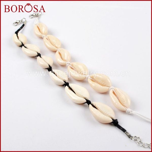 borosa 10pcs new 8inch bracelets with six cowrie shell charms black/white rope chains natural shell bracelet jewelry wx967, Golden;silver
borosa 10pcs new 8inch bracelets with six cowrie shell charms black/white rope chains natural shell bracelet jewelry wx967, Golden;silver