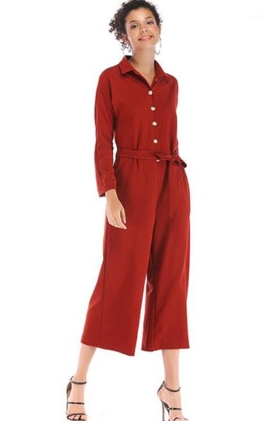 single breasted shirts wide legged pants womens jumpsuits casual females clothing solid color womens designer jumpsuits fashion, Black;white
single breasted shirts wide legged pants womens jumpsuits casual females clothing solid color womens designer jumpsuits fashion, Black;white