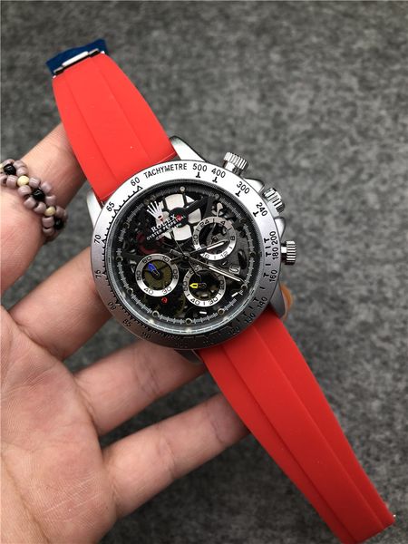 six hands multifunctional quartz watch 40mm stainless steel dial silicone strap waterproof calendar casual business men watch montre de luxe
six hands multifunctional quartz watch 40mm stainless steel dial silicone strap waterproof calendar casual business men watch montre de luxe