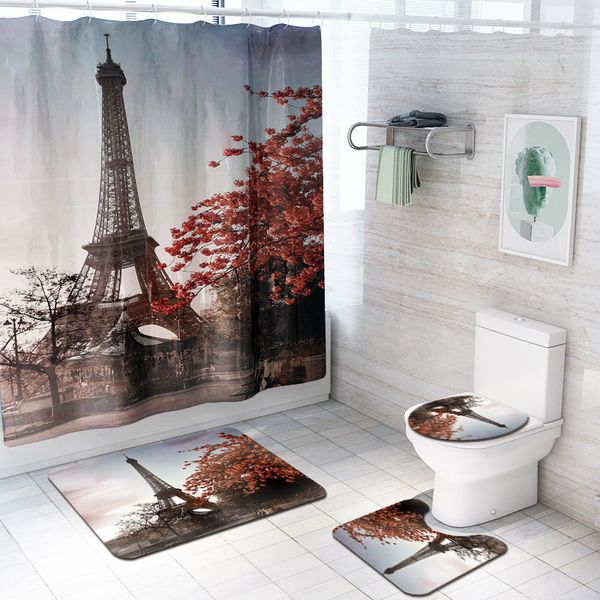 paris eiffel tower printed waterproof shower curtain set landscape 3d non-slip carpets bath curtains mat for bathroom decor
paris eiffel tower printed waterproof shower curtain set landscape 3d non-slip carpets bath curtains mat for bathroom decor