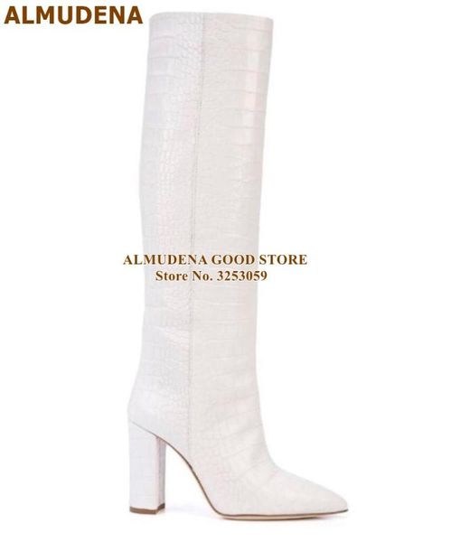 almudena white snakeksin chunky heel knee boots pointed toe long dress boots fall winter high women gladiator party shoes, Black
almudena white snakeksin chunky heel knee boots pointed toe long dress boots fall winter high women gladiator party shoes, Black
