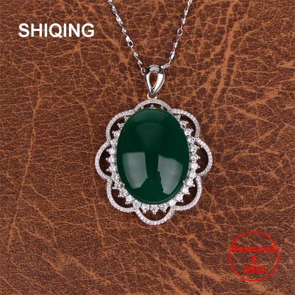 chains shiqing 100% nature green chalcedony sterling silver s925 big flower luxury 20*30mm pendant necklace for lady
chains shiqing 100% nature green chalcedony sterling silver s925 big flower luxury 20*30mm pendant necklace for lady