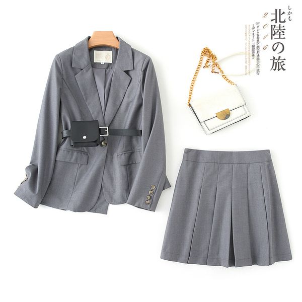 two piece dress women elegant suits long sleeve casual blazer and pleated skirt set, White
two piece dress women elegant suits long sleeve casual blazer and pleated skirt set, White